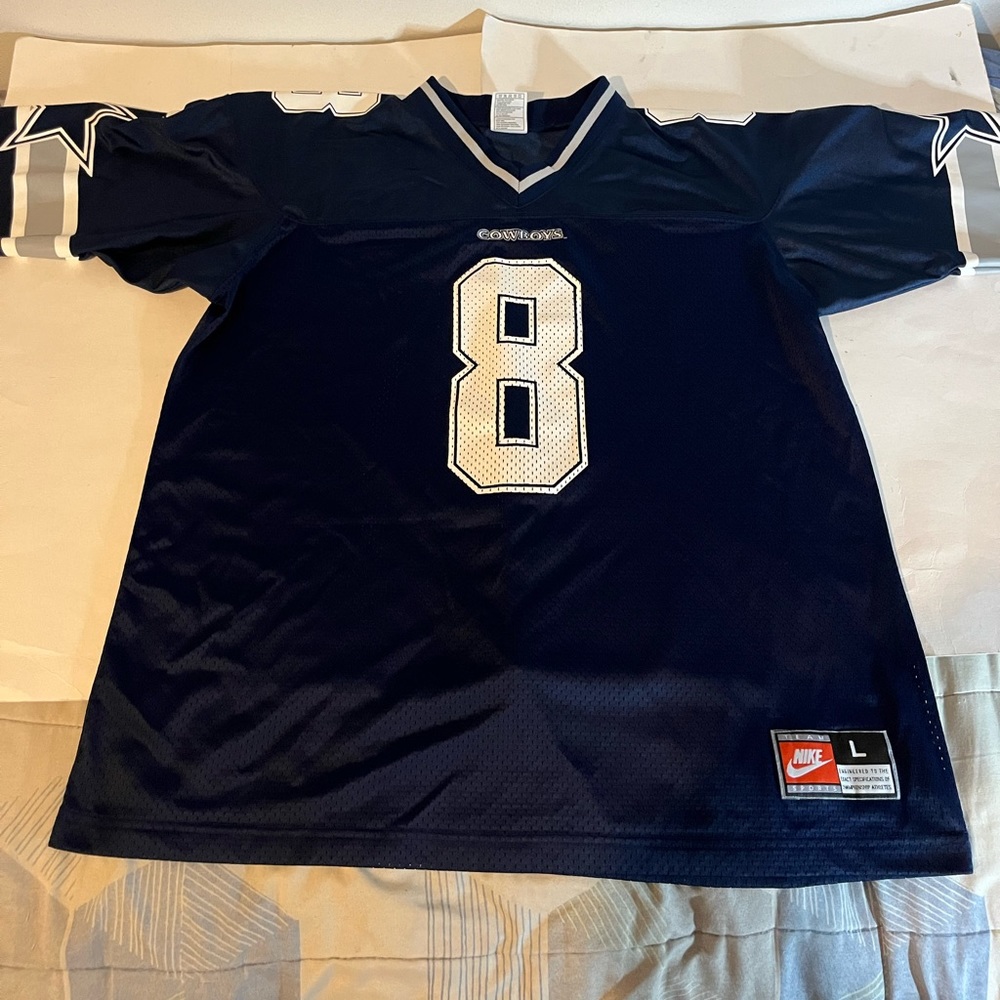 VTG 90's Nike Dallas Cowboys Troy Aikman NFL Jersey Men's Size L Navy Blue Rare